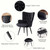 Modern Accent Chair with Ottoman, Upholstered Reading Chair with Ottoman Set, Wingback Chairs with Backrest & Metal Legs, Tufted-Button Armchair for Bedroom, Home Office, Velvet, Black