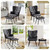 Modern Accent Chair with Ottoman, Upholstered Reading Chair with Ottoman Set, Wingback Chairs with Backrest & Metal Legs, Tufted-Button Armchair for Bedroom, Home Office, PU, Black