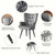 Modern Accent Chair with Ottoman, Upholstered Reading Chair with Ottoman Set, Wingback Chairs with Backrest & Metal Legs, Tufted-Button Armchair for Bedroom, Living Room, Velvet, Grey