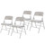 Premium Heavy Duty Vinyl Padded Folding Chairs with Triple Brace Support, 500 lb Capacity, Comfortable Cushion Seat and Back (4-Pack, Cloud Gray)