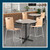 Premium Commercial-Grade Restaurant and Breakroom Cafe Table (Round, 36 in Diameter, 36 in Counter Height, X-Base, Black Frame, Gray Nebula Laminate)