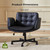 Criss Cross Chair with Armrests & Wheels, PU Leather ADHD Home Office Desk Chair, Comfortable Lounge Chair for Home, Make Up, Bed Room, 5-Gear Adjustable Arm,Wide Seat,Swivel(Black)