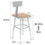 Premium Commercial-Grade All-Purpose Square Stool with Backrest (Height-Adjustable, 18–27 inch Range, Gray Frame, Masonite Wood Seat, 2-Pack)