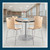 Premium Commercial-Grade Restaurant and Breakroom Cafe Table (Round, 36 in Diameter, 36 in Counter Height, Round-Base, Gray Frame, Gray Nebula Laminate)
