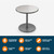 Premium Commercial-Grade Restaurant and Breakroom Cafe Table (Round, 36 in Diameter, 36 in Counter Height, Round-Base, Gray Frame, Gray Nebula Laminate)