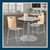 Premium Commercial-Grade Restaurant and Breakroom Cafe Table (Round, 36 in Diameter, 36 in Counter Height, Round-Base, Gray Frame, Gray Nebula Laminate)
