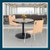 Premium Commercial-Grade Restaurant and Breakroom Cafe Table (Round, 36 in Diameter, 30 in Dining Height, Round-Base, Black Frame, Gray Nebula Laminate)
