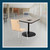 Premium Commercial-Grade Restaurant and Breakroom Cafe Table (Square, 36 in Side, 30 in Dining Height, Round-Base, Black Frame, Gray Nebula Laminate)