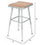 Premium Commercial-Grade All-Purpose Square Stool (Height-Adjustable, 18–27 inch Range, Gray Frame, Masonite Wood Seat, 2-Pack)