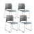 Commercial Stack Chair (Vinyl Padded Seat and Back, Gray Blue, Gray Frame, 4-Pack)