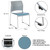 Commercial Stack Chair (Vinyl Padded Seat and Back, Gray Blue, Gray Frame, 4-Pack)