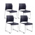 Commercial Stack Chair (Hard Plastic Seat and Back, Midnight Blue, Chrome Frame, 4-Pack)