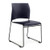 Commercial Stack Chair (Vinyl Padded Seat and Back, Midnight Blue, Black Frame, 4-Pack)