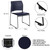 Commercial Stack Chair (Vinyl Padded Seat and Back, Midnight Blue, Black Frame, 4-Pack)