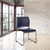 Commercial Stack Chair (Vinyl Padded Seat and Back, Midnight Blue, Black Frame, 4-Pack)
