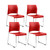 Commercial Stack Chair (Hard Plastic Seat and Back, Red, Chrome Frame, 4-Pack)