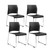 Commercial Stack Chair (Hard Plastic Seat and Back, Black, Chrome Frame, 4-Pack)