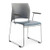 Commercial Stack Chair (Vinyl Padded Seat and Back with Arms, Gray Blue, Gray Frame, 4-Pack)
