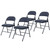 Premium Fabric Padded All Steel Folding Chairs, Comfort Cushioned Seat & Back for Meeting Office Training Rooms (4-Pack, Cosmic Blue)