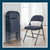 Premium Fabric Padded All Steel Folding Chairs, Comfort Cushioned Seat & Back for Meeting Office Training Rooms (4-Pack, Cosmic Blue)