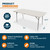 Fold-in-Half Banquet Table (72 x 30 in, 29.5 in Height, Unobstructed End Seating, Rounded Ends, Carry Handle, 700 lb Capacity, Speckled Gray Top/Gray Frame)