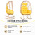 Wicker Rocking Egg Chair 330lbs Capacity Outdoor Indoor Oversized Rattan Chair with Cushion All-Weather Luxury Lounge Chair for Patio Balcony Backyard Garden (Yellow and Yellow)