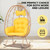 Wicker Rocking Egg Chair 330lbs Capacity Outdoor Indoor Oversized Rattan Chair with Cushion All-Weather Luxury Lounge Chair for Patio Balcony Backyard Garden (Yellow and Yellow)