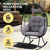 Wicker Rocking Egg Chair 330lbs Capacity Outdoor Indoor Oversized Rattan Chair with Cushion All-Weather Luxury Lounge Chair for Patio Balcony Backyard Garden (Black and Dark Gray)