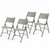 High Back Folding Chairs, Blow-Molded Polyethylene Commercial-Grade Seating for Indoor and Outdoor Use, 500 lb Weight Capacity, 4-Pack (Light Gray)