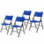 High Back Folding Chairs, Blow-Molded Polyethylene Commercial-Grade Seating for Indoor and Outdoor Use, 500 lb Weight Capacity, 4-Pack (Blue)