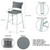 Blow Molded Bistro Stool, Grey