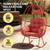 Wicker Rocking Egg Chair 330lbs Capacity Outdoor Indoor Oversized Rattan Chair with Cushion All-Weather Luxury Lounge Chair for Patio Balcony Backyard Garden (Orange-red and Orange-red)