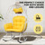 Wicker Rocking Egg Chair 330lbs Capacity Outdoor Indoor Oversized Rattan Chair with Cushion All-Weather Luxury Lounge Chair for Patio Balcony Backyard Garden (White and Yellow)