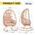 Wicker Rocking Egg Chair 330lbs Capacity Outdoor Indoor Oversized Rattan Chair with Cushion All-Weather Luxury Lounge Chair for Patio Balcony Backyard Garden (Yellow and Beige)