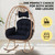 Wicker Rocking Egg Chair 330lbs Capacity Outdoor Indoor Oversized Rattan Chair with Cushion All-Weather Luxury Lounge Chair for Patio Balcony Backyard Garden (Yellow and Black)