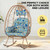Wicker Rocking Egg Chair 330lbs Capacity Outdoor Indoor Oversized Rattan Chair with Cushion All-Weather Luxury Lounge Chair for Patio Balcony Backyard Garden (Yellow and Patterned)
