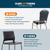 Silhouette Back Upholstered Stackable Banquet Chairs Premium Commercial Seating (2 Pack, Vinyl, Midnight Blue, Silvervein Frame)