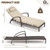 Outdoor Chaise Lounge Set of 2 Rattan Patio Folding Chaise Lounge Adjustable 5 Position Back Patio Pool Lounge Chair with Cushion Pillow for Poolside Backyard Deck Porch Khaki