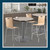 Premium Commercial-Grade Restaurant and Breakroom Cafe Table (Round, 36 in Diameter, 42 in Bar Height, Round-Base, Gray Frame, Gray Nebula Laminate)
