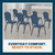 Series Silhouette Back Upholstered Stackable Banquet Chairs Premium Commercial Seating (2 Pack, Fabric, Natural Blue, Black Santex Frame)