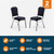 Silhouette Back Upholstered Stackable Banquet Chairs Premium Commercial Seating (2 Pack, Fabric, Midnight Blue, Silvervein Frame)