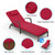 Outdoor Chaise Lounge Set of 2 Rattan Patio Folding Chaise Lounge Adjustable 5 Position Back Patio Pool Lounge Chair with Cushion Pillow for Poolside Backyard Deck Porch Red