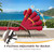 Outdoor Chaise Lounge Set of 2 Rattan Patio Folding Chaise Lounge Adjustable 5 Position Back Patio Pool Lounge Chair with Cushion Pillow for Poolside Backyard Deck Porch Red