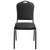 Silhouette Back Upholstered Stackable Banquet Chairs Premium Commercial Seating (2 Pack, Fabric, Ebony Black, Black Santex Frame)