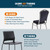 Silhouette Back Upholstered Stackable Banquet Chairs Premium Commercial Seating (2 Pack, Fabric, Diamond Navy, Silvervein Frame)