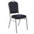 Silhouette Back Upholstered Stackable Banquet Chairs Premium Commercial Seating (2 Pack, Fabric, Diamond Navy, Silvervein Frame)
