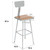 Premium Commercial-Grade All-Purpose Square Stool with Backrest (30-inch Height, Gray Frame, Masonite Wood Seat, 2-Pack)
