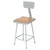 Premium Commercial-Grade All-Purpose Square Stool with Backrest (24-inch Height, Gray Frame, Masonite Wood Seat, 2-Pack)