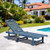 Outdoor Chaise Lounge, Patio Chaise Lounge Chair with 5 Positions Adjustable Backrest, HDPE Lounger with Rolling Wheels & Cup Holder for Pool, Navy