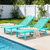 Outdoor Chaise Lounge Set of 2, All-Weather HDPE Pool Lounge Chairs with 5-Position Adjustable Backrest, Rolling Wheels & Cup Holder for Poolside, Aruba
